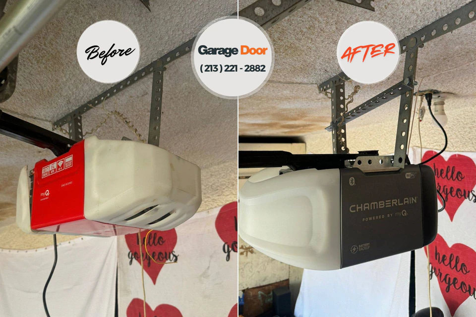 Before and after: garage door repair Rosaryville, MD